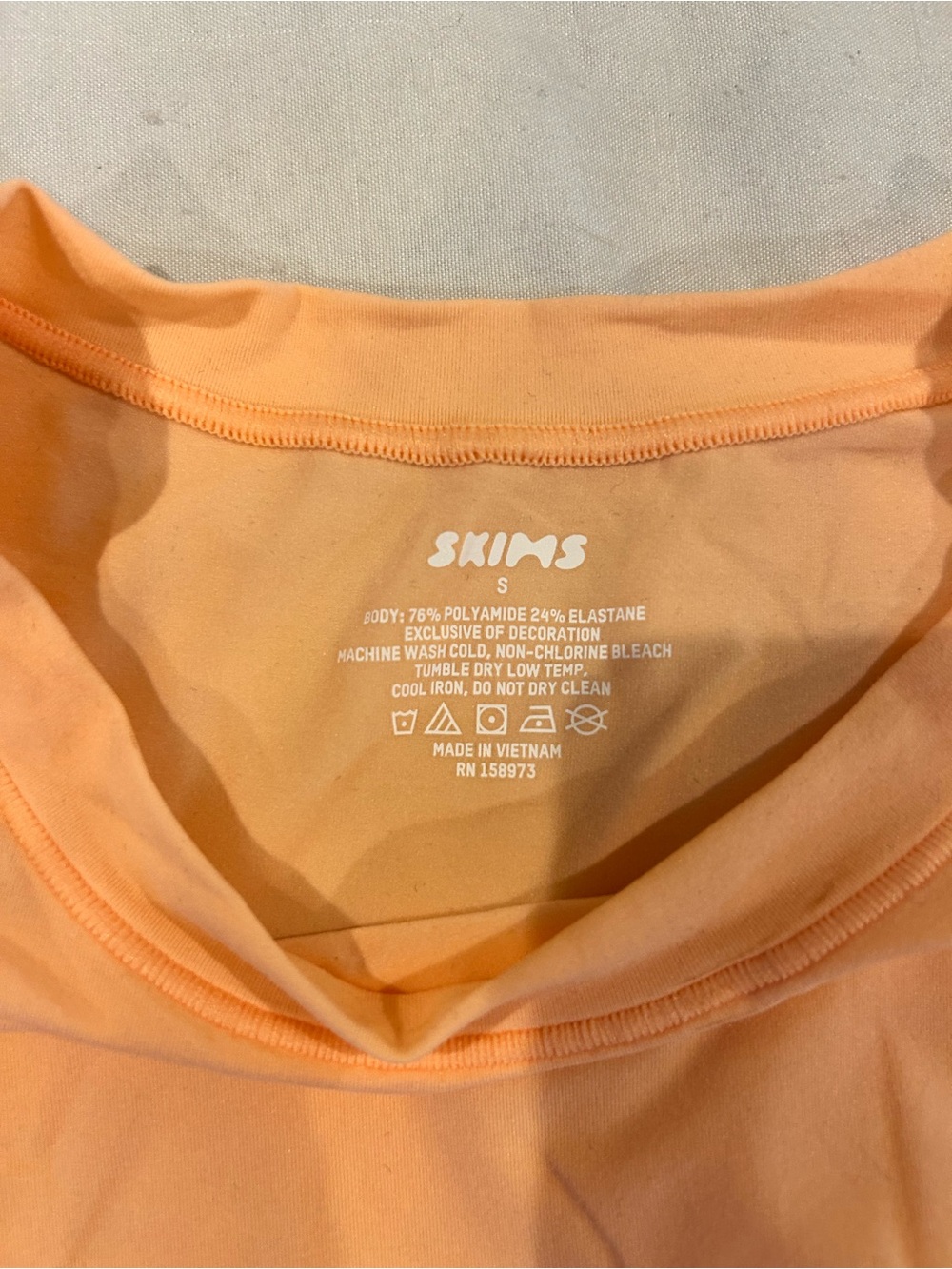 SKIMS Scoop Neck Top in Peach-Orange
